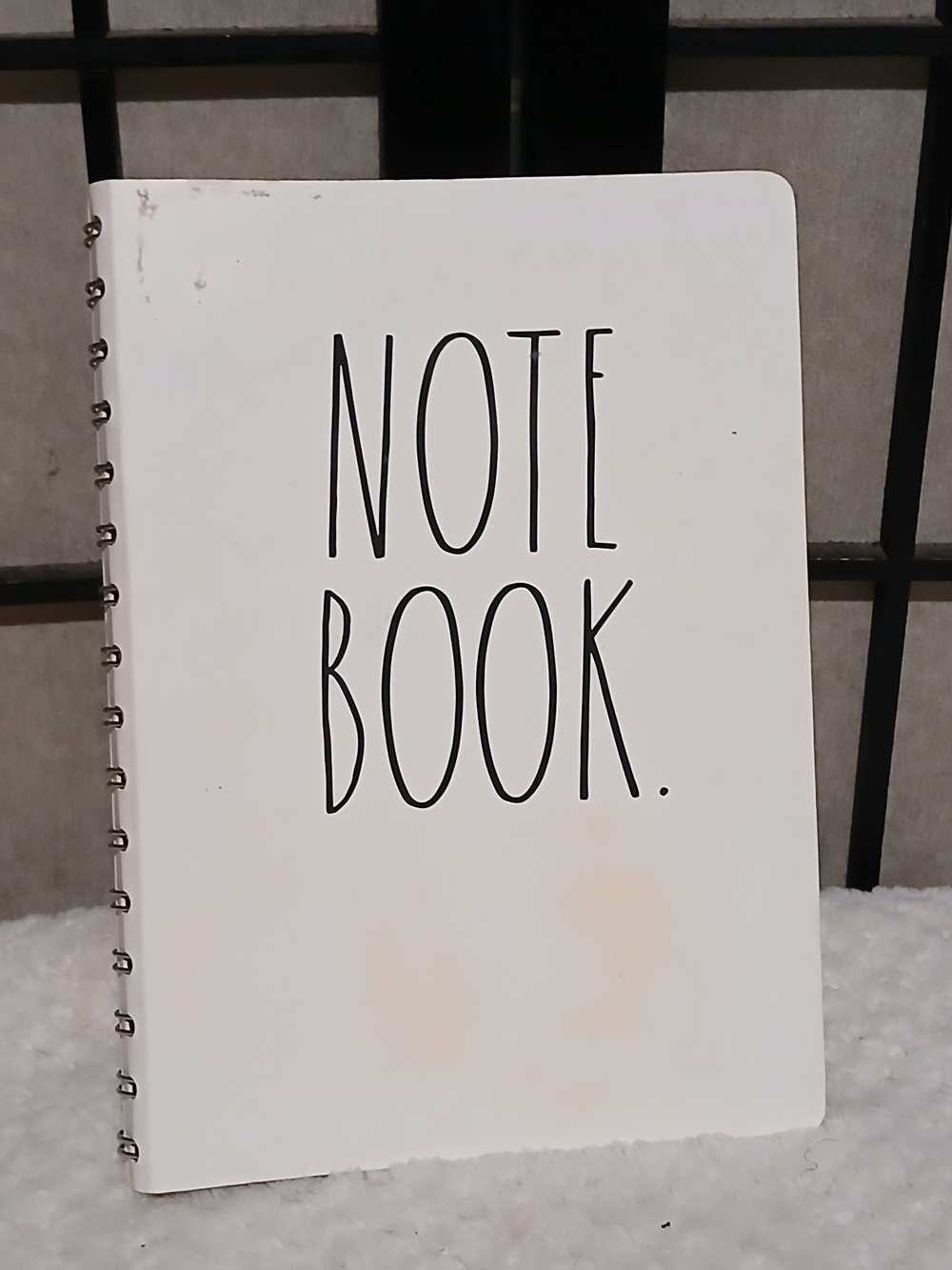 Rae Dunn White Notebook with Black Logo